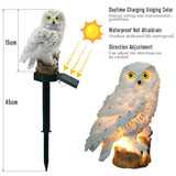 Waterproof Garden Resin Owl Lights 2pack(Owl White+Owl Grey)