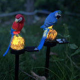 Garden parrot Decor Waterproof Solar Lights Outdoor Stakes,red+Garden parrot Decor Waterproof Solar Lights Outdoor Stakes,blue