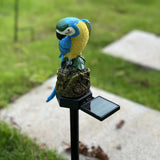 Garden parrot Decor Waterproof Solar Lights Outdoor Stakes,blue