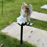 Solar Angel Statue Decoration,Solar Powered Garden Stake Lights, Angel Garden Light IP55 Waterproof Outdoor Decor for Yard Walkway Patio