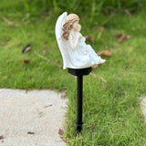 Solar Angel Statue Decoration,Solar Powered Garden Stake Lights, Angel Garden Light IP55 Waterproof Outdoor Decor for Yard Walkway Patio