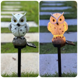 Owl solar garden pile light 2 pack