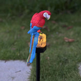 Garden parrot Decor Waterproof Solar Lights Outdoor Stakes,red