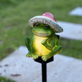 Waterproof Garden Resin Frog Figurines Lights