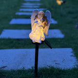 Solar Angel Statue Decoration,Solar Powered Garden Stake Lights, Angel Garden Light IP55 Waterproof Outdoor Decor for Yard Walkway Patio