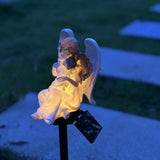 Solar Angel Statue Decoration,Solar Powered Garden Stake Lights, Angel Garden Light IP55 Waterproof Outdoor Decor for Yard Walkway Patio