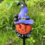 Halloween, wizard hat pumpkin solar lamp