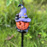 Halloween, wizard hat pumpkin solar lamp