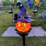 Halloween, wizard hat pumpkin solar lamp