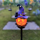 Halloween, wizard hat pumpkin solar lamp