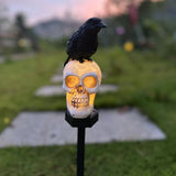 Halloween Crow skull lamp