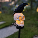 Halloween Crow skull lamp