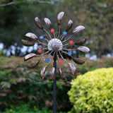 Large 79 inch copper powered wind gyro multicolor seasonal LED lighting solar energy