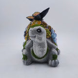 Turtle Solar Garden Outdoor Statues with Succulent 7 LED Lights