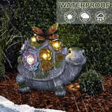 Turtle Solar Garden Outdoor Statues with Succulent 7 LED Lights