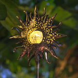 Sun Solar Lights Garden Outdoor,Crackle Glass Stake Lights