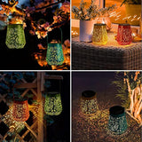 Solar Lanterns Outdoor Garden Decor -  4 colors Solar Lights (4 Pack )